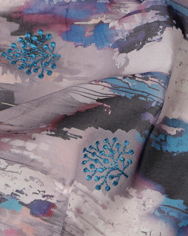 Grey Abstract Sudanese Cotton Voile Thobe