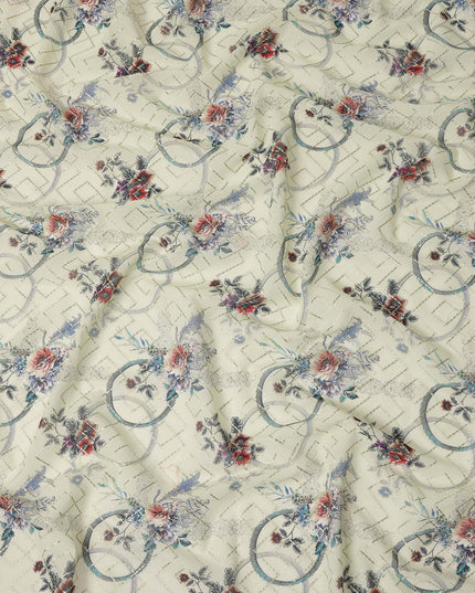 Beige Bouquet Sudanese Cotton Voile Thobe