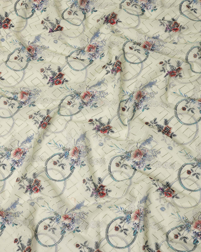 Beige Bouquet Sudanese Cotton Voile Thobe