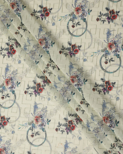 Beige Bouquet Sudanese Cotton Voile Thobe