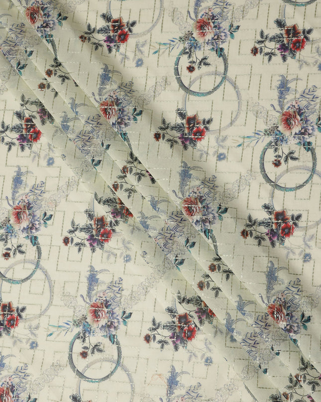 Beige Bouquet Sudanese Cotton Voile Thobe