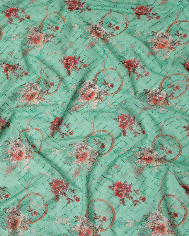 Green Bouquet Sudanese Cotton Voile Thobe