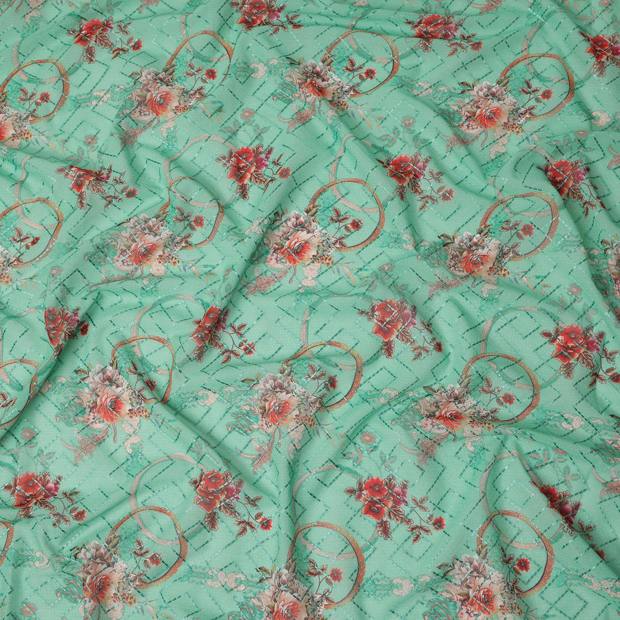 Green Bouquet Sudanese Cotton Voile Thobe