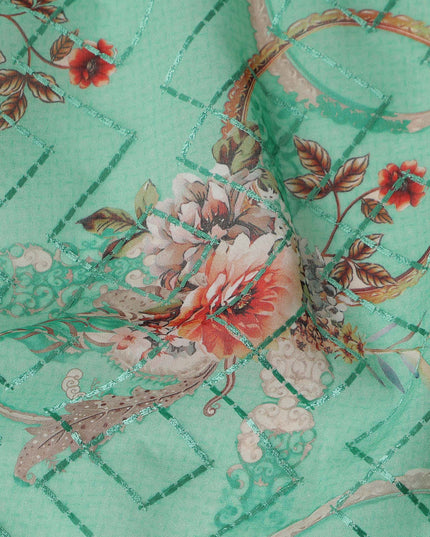 Green Bouquet Sudanese Cotton Voile Thobe