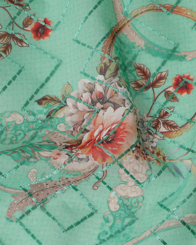 Green Bouquet Sudanese Cotton Voile Thobe