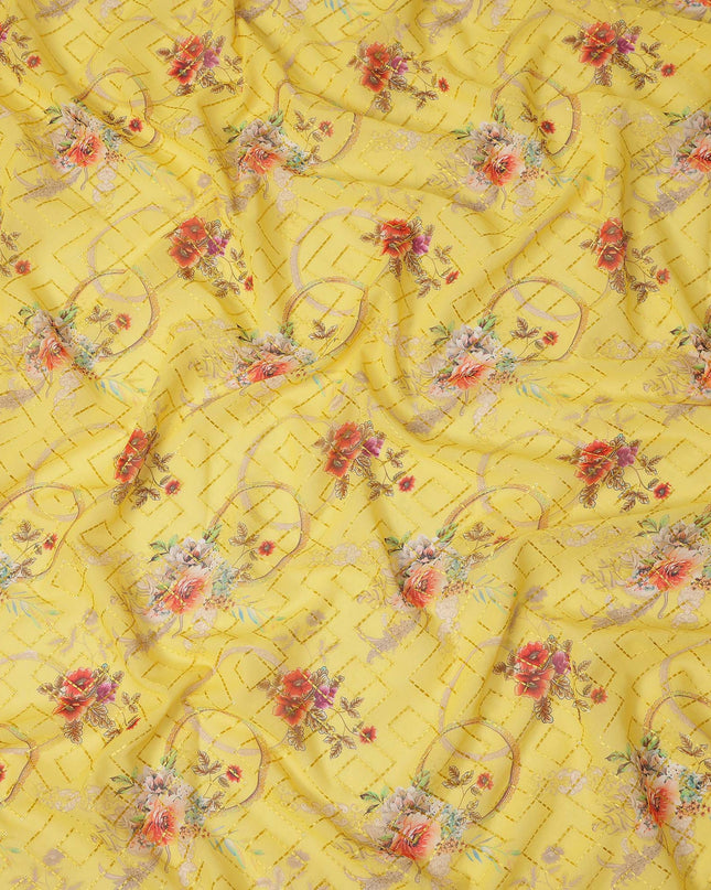 Yellow Bouquet Sudanese Cotton Voile Thobe