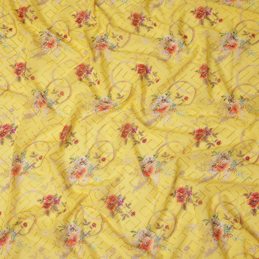 Yellow Bouquet Sudanese Cotton Voile Thobe
