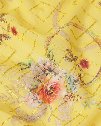 Yellow Bouquet Sudanese Cotton Voile Thobe