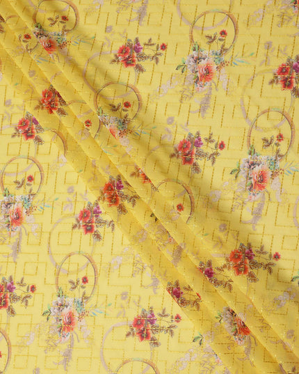 Yellow Bouquet Sudanese Cotton Voile Thobe