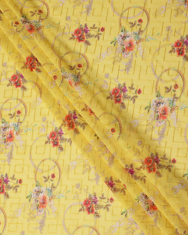 Yellow Bouquet Sudanese Cotton Voile Thobe