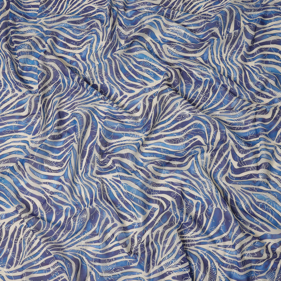 Blue Animal Skin Sudanese Cotton Voile Thobe