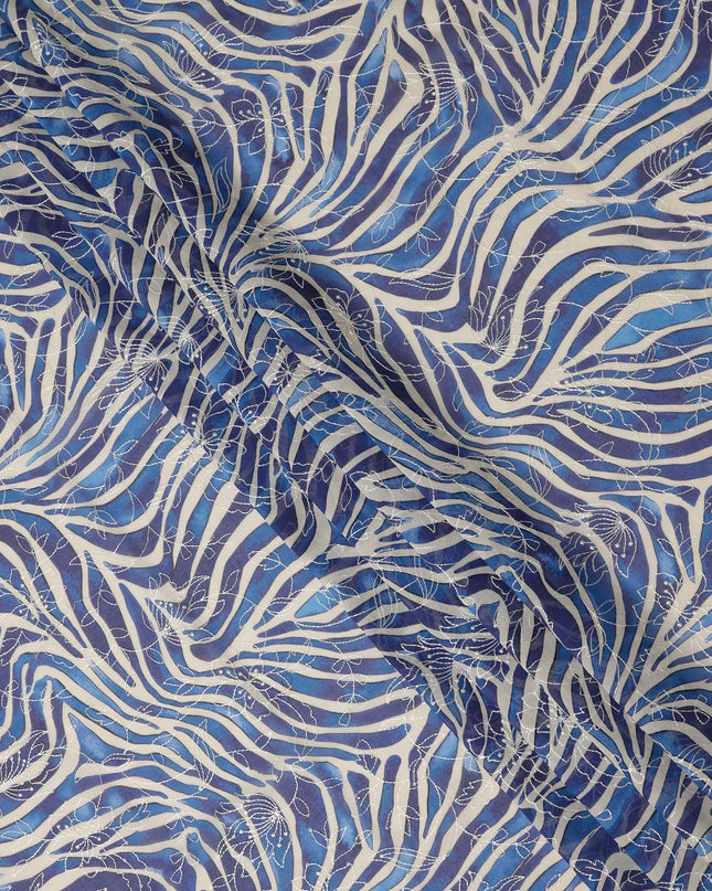 Blue Animal Skin Sudanese Cotton Voile Thobe