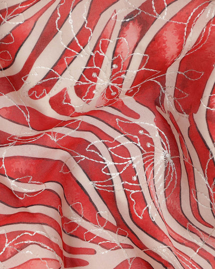 Red Animal Skin Sudanese Cotton Voile Thobe