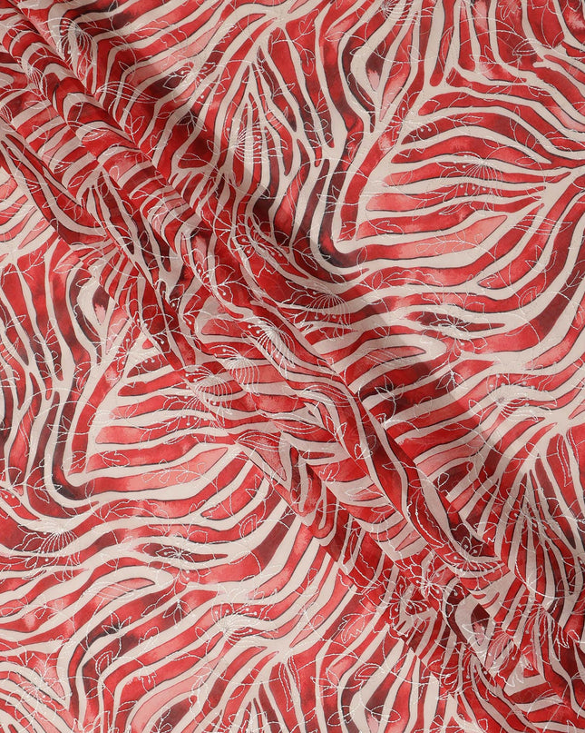 Red Animal Skin Sudanese Cotton Voile Thobe