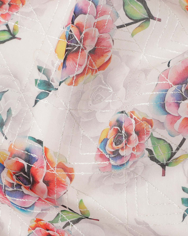 White Floral Sudanese Cotton Voile Thobe