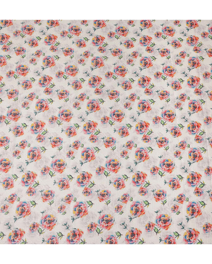White Floral Sudanese Cotton Voile Thobe