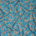 Blue Floral Sudanese Cotton Voile Thobe