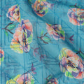 Blue Floral Sudanese Cotton Voile Thobe