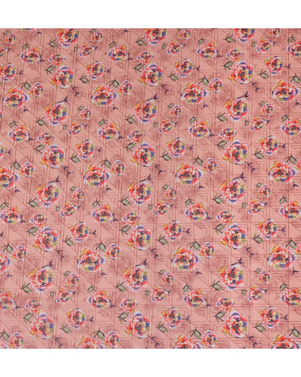 Pink Floral Sudanese Cotton Voile Thobe