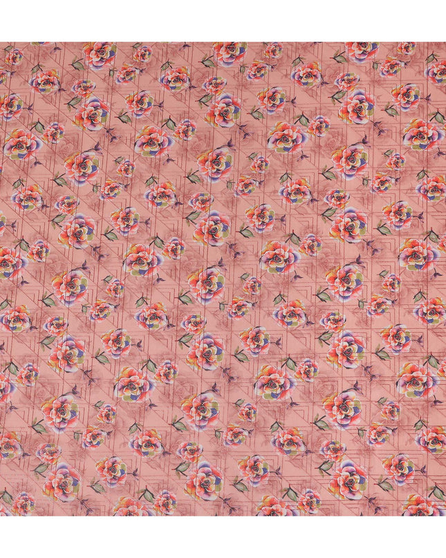 Pink Floral Sudanese Cotton Voile Thobe