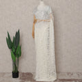 Ivory White Floral French Chantilly Lace Saree