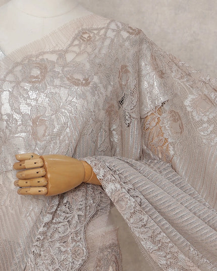 Pearl Blush French Chantilly Lace Saree 5.5m