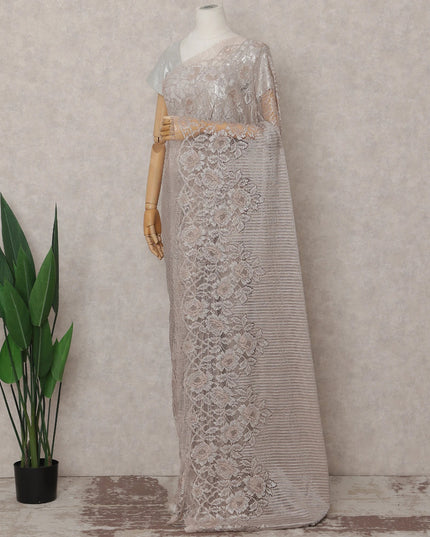 Pearl Blush French Chantilly Lace Saree 5.5m