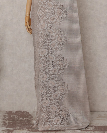Pearl Blush French Chantilly Lace Saree 5.5m