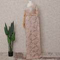 Coral Peach Chantilly Lace Saree | Regal Fabrics