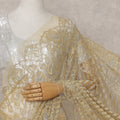 Antique Gold French Chantilly Lace Saree 110cm