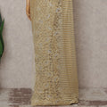 Antique Gold French Chantilly Lace Saree 110cm