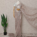 Rosy Taupe French Chantilly Lace Saree 5.5m