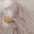 Rosy Taupe French Chantilly Lace Saree 5.5m