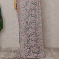 Silver Grey Chantilly Lace Saree - D31622