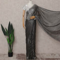 Charcoal Grey French Chantilly Lace Saree 110cm