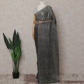 Charcoal Grey French Chantilly Lace Saree 110cm