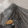 Charcoal Grey French Chantilly Lace Saree 110cm