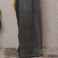 Charcoal Grey French Chantilly Lace Saree 110cm