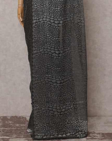 Charcoal Grey French Chantilly Lace Saree 110cm