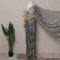Charcoal Black French Chantilly Lace Saree 110cm