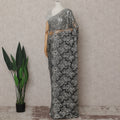 Charcoal Black French Chantilly Lace Saree 110cm