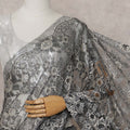 Charcoal Black French Chantilly Lace Saree 110cm