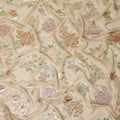 Beige Pure Silk Chiffon Metallic 110cm
