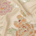 Beige Pure Silk Chiffon Metallic 110cm