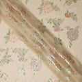 Beige Pure Silk Chiffon Metallic 110cm