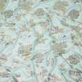 Blue Pure Silk Chiffon Metallic Fabric 110cm | Regal Fabrics