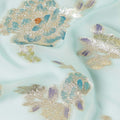 Blue Pure Silk Chiffon Metallic Fabric 110cm | Regal Fabrics