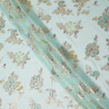 Blue Pure Silk Chiffon Metallic Fabric 110cm | Regal Fabrics