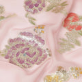 Pink Pure Silk Chiffon Metallic Fabric 110cm | Regal Fabrics