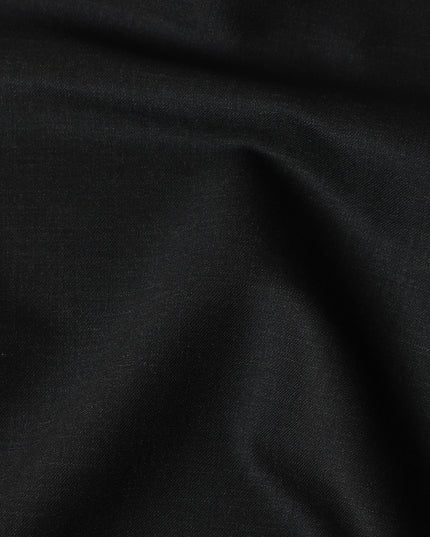 Black Italian Wool Suiting Fabric 150cm Piece